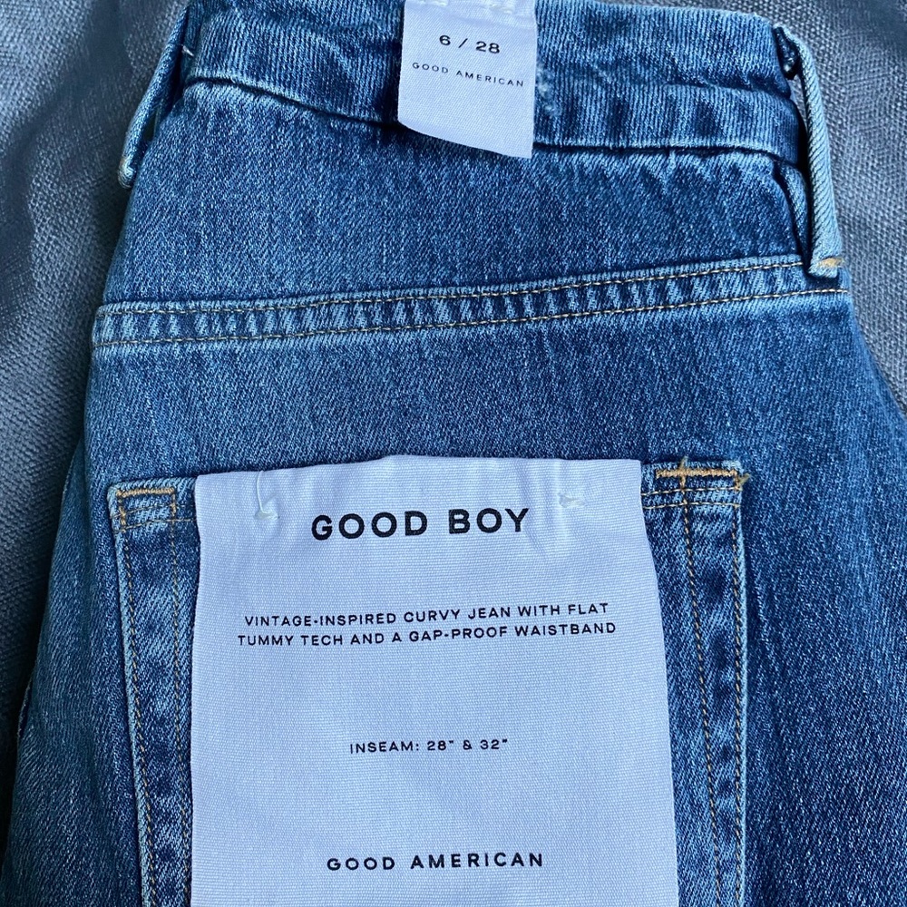 GOOD AMERICAN x GOOD BOY JEANS (skinny, blue, denim, boutique, distressed)
